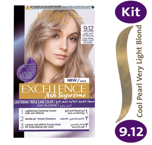 L'Oreal Excellence Hair Color Ash Very Light Blonde 9.12