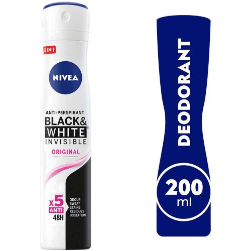 Nivea deodorant spray invisible black & white 200 ml