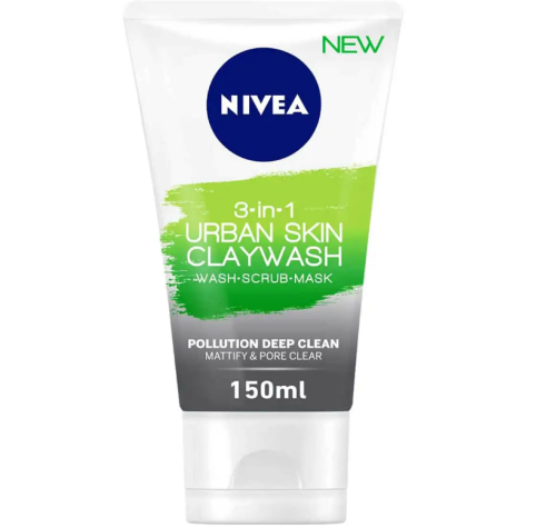 Nivea Urban Skin 3-In-1 Claywash, 150Ml