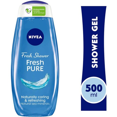 Nivea Fresh Pure Shower Gel, Sea Minerals, 500Ml Treatab Saudi beauty