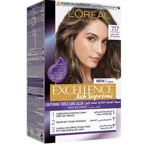L'Oreal Excellence Hair Color Ash Supreme Grey Blonde 7.17