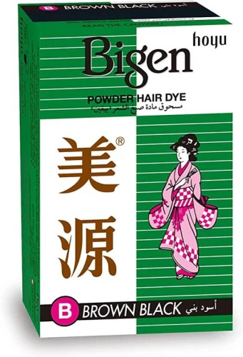 Bigen Powder Hair Dye for Changing Hair Color to Black Brown