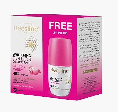 Beesline Roll On for Skin Whitening and Deodorant Cotton Candy 1+1