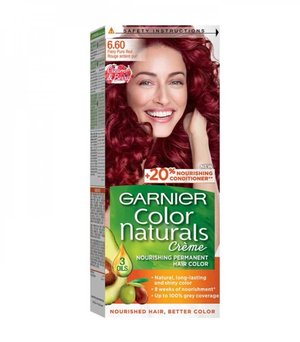 Garnier Permanent Hair Color Naturals Cream 6.60 Pure Red
